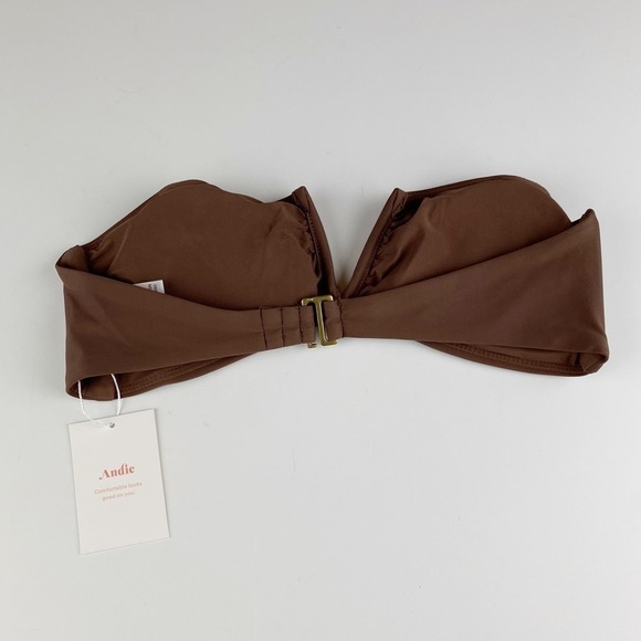 Andie The Scala Bandeau Strapless Bikini Top Swimsuit Brown NWT - Picture 5 of 8